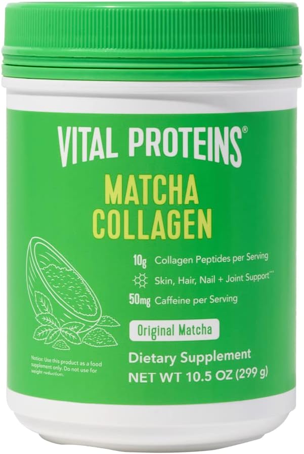 Vital Proteins Matcha Collagen Peptides Powder Supplement Matcha Green Tea Powder 10.5 oz Original Flavored