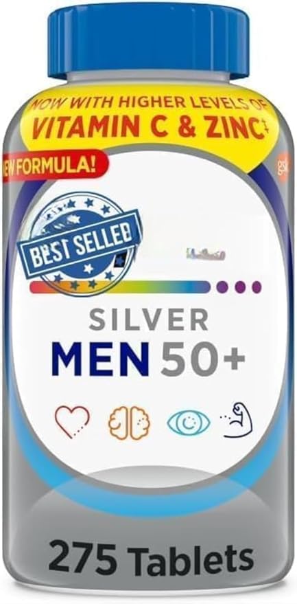 Silver Men 50+ Multivitamin Better Guide Vitamins Supplements 275 Count (Pack of 1)