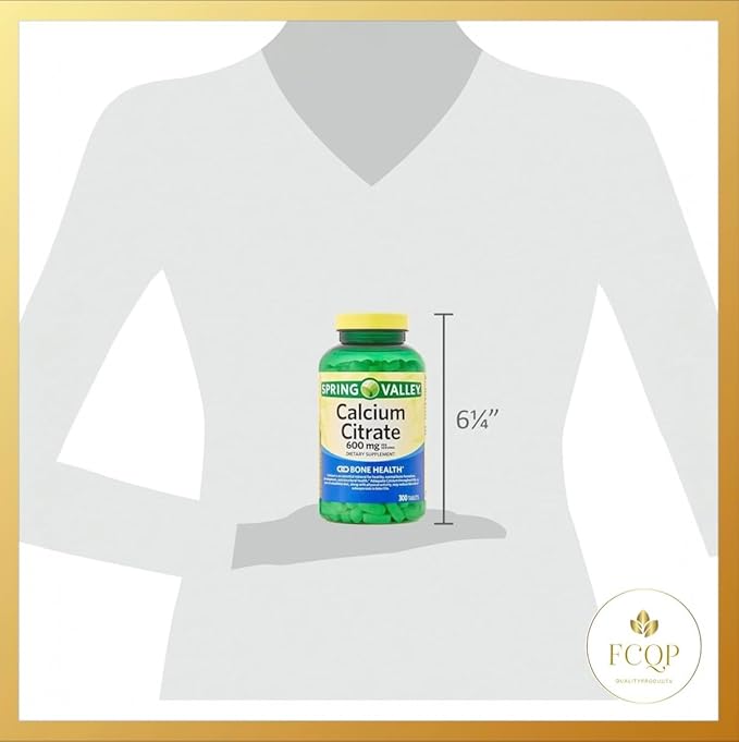 Spring Valley Calcium Citrate Bone Health Supplement 600mg 300 Tablets
