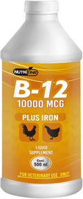NUTRILINE B-12 for Poultry - Multivitamin Booster for Rooster Hens Chicken Vitamin Recovery Liquid 16 onzas