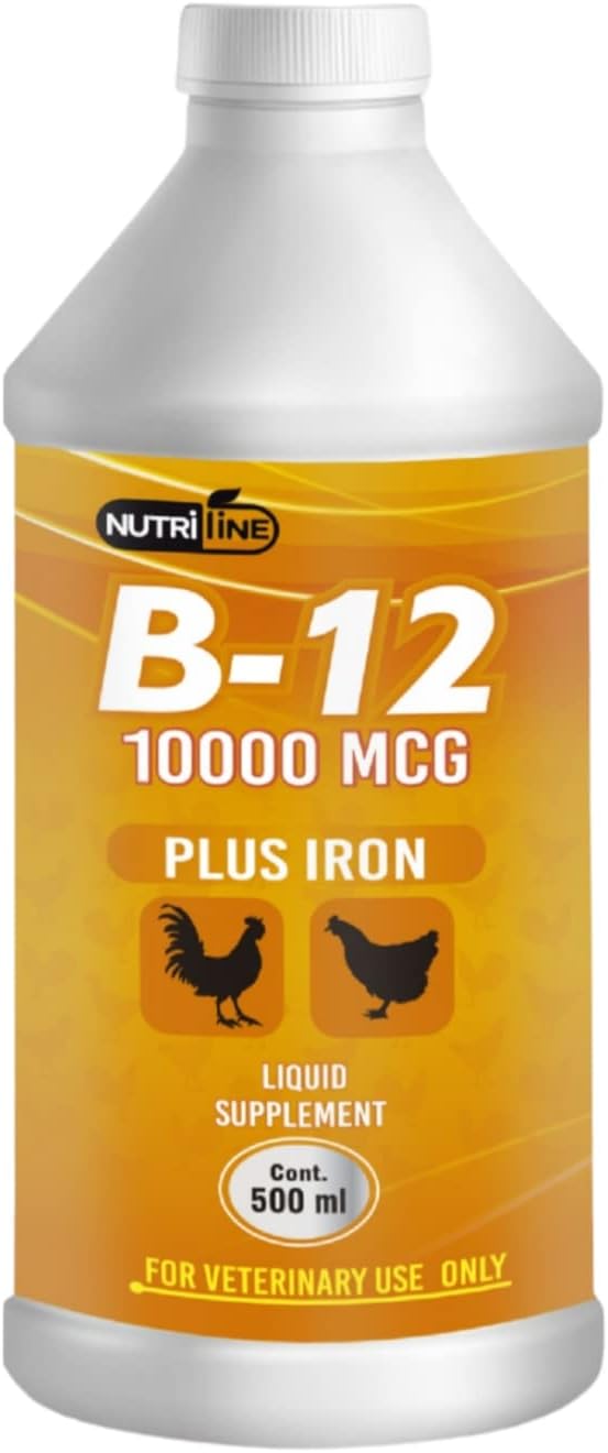 NUTRILINE B-12 for Poultry - Multivitamin Booster for Rooster Hens Chicken Vitamin Recovery Liquid 16 onzas