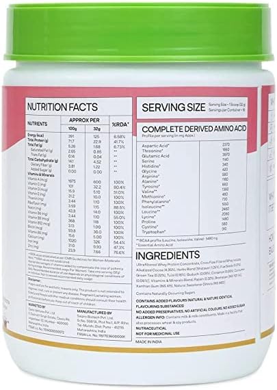 Seasol Protein &amp Herbs Women (Natural Protein Powder with Ayurvedic Herbs - Shatavari Giloy Curcumin &amp Multivitamins) for Better Metabolism Skin &amp Hair Certified Clean (Chocolate 50
