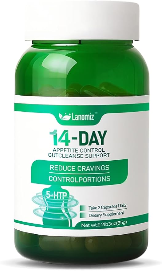 14DAY Appetit &amp Craving Control Gut Health Complex Featuring Delayed-Release Probiotics &amp White Kidney Bean Extract 5-HTP 60 Capsules