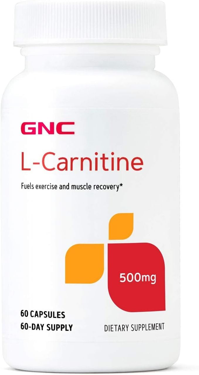GNC L-Carnitine 500mg Helps Metabolize Long-Chain Fatty Acids 60 Capsules