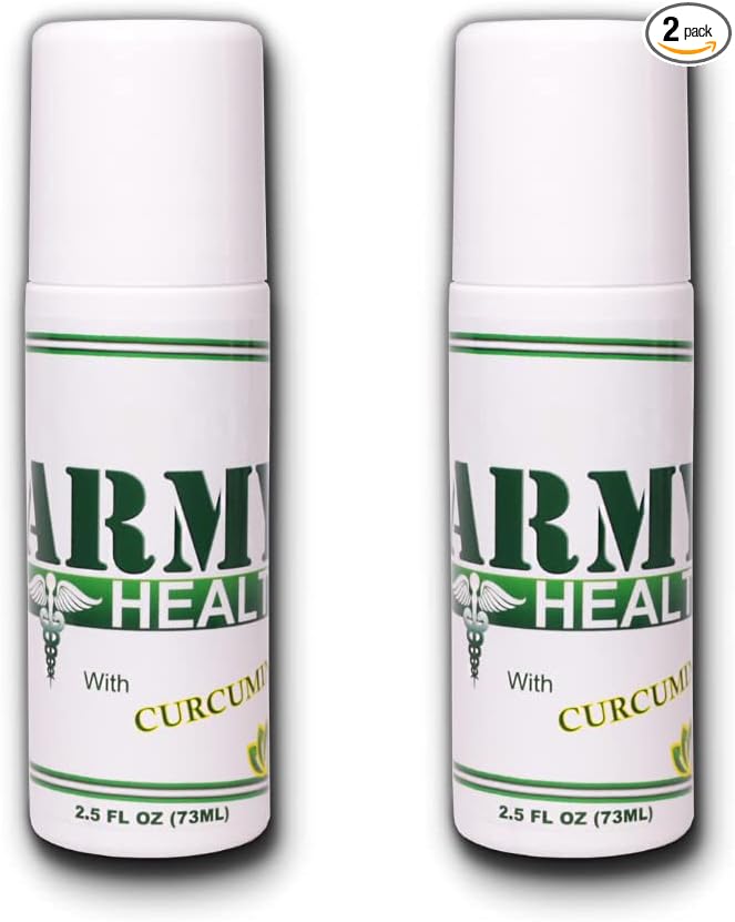 Roll On 100% Natural Turmeric Curcumin - Pain Reliever - Inflammation - Headache - BackAche - Joint and Muscle Pain Pack of 2-5 Oz