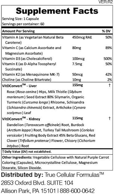 VITDRestore+™ - Vitamin D3 + K2 with Liver and Kidney Support | Soy Free Non-GMO Vegan 30-Day Supply