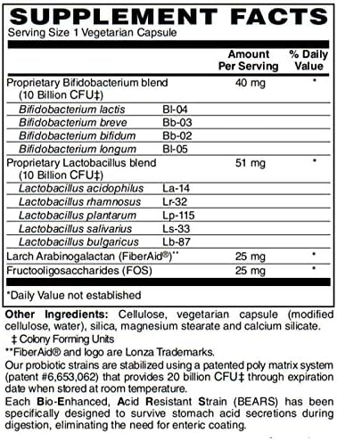 BariatricPal Probiotic 20 Billion CFU Gastrointestinal &amp Immune Health Capsules (30 Count)