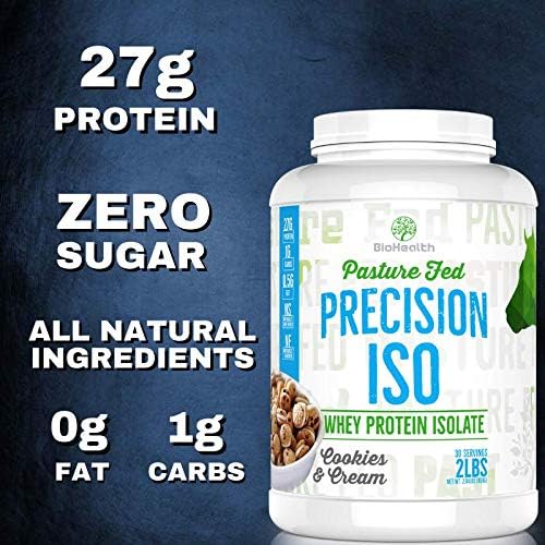 Precision ISO Cookies &amp Cream 2lb | 27g Whey Protein Isolate | Non-GMO | Sugar Free | 27 Servings