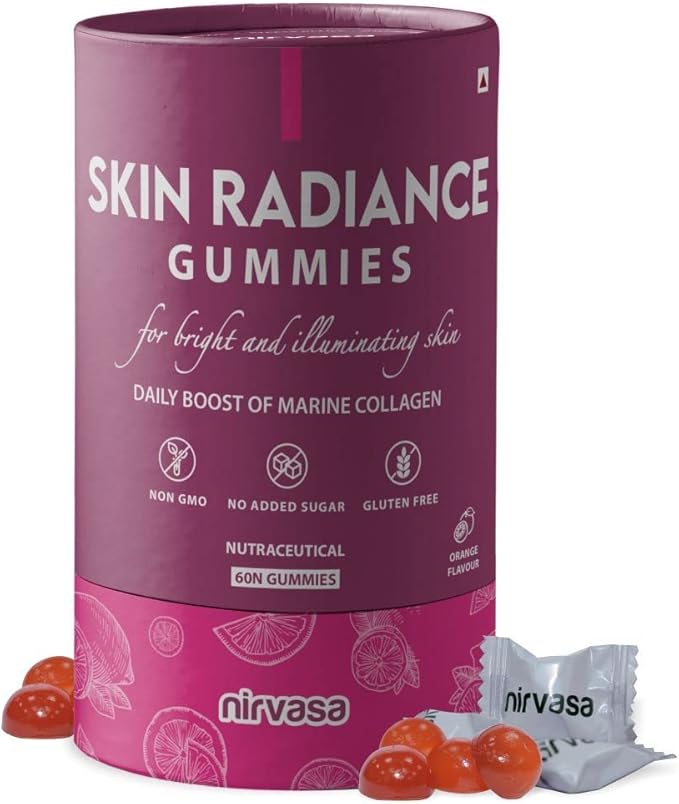 Miri with Marine Collagen Hyaluronic Acid &amp Vitamin C | Skin Collagen Booster for Radiant &amp Glowing Skin | Sugar-Free for Men &amp Women - 60 Gummies Set of 1