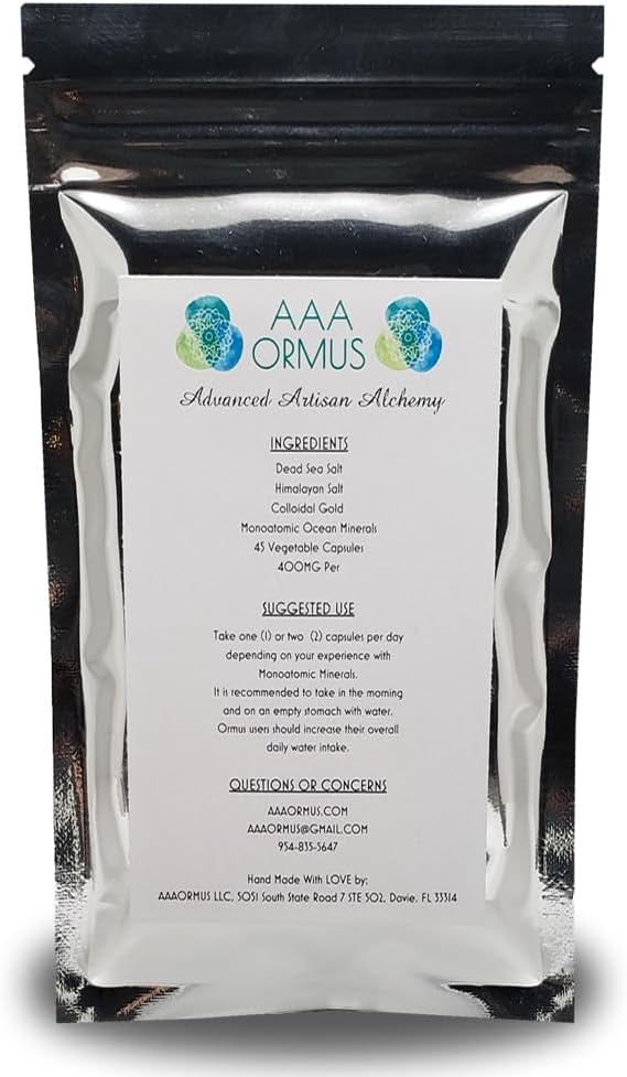 ORMUS Gold - 40 Vegan Capsules - Monatomic Gold with Colloidal Gold - The Philosophers Stone - AAA Ormus