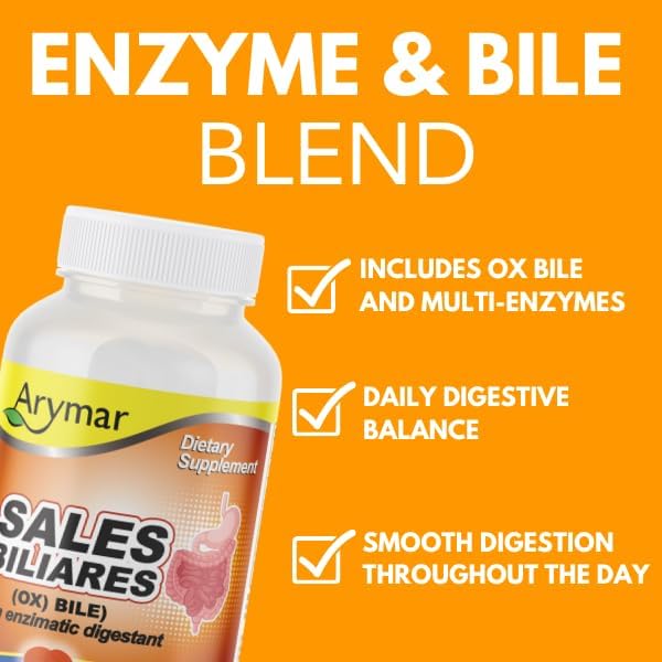 Arymar Sales Biliares Ox Bile with Digestive Enyzmes 120 Tablets