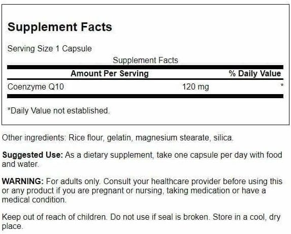 Swanson CoQ10 - Helps Promote Heart Health Energy Support &amp Aids Overall Cardiovascular System Health - Helps Maintain Coenzyme Q10 Supplement - (100 Capsules 120mg Each) (2 Pack)