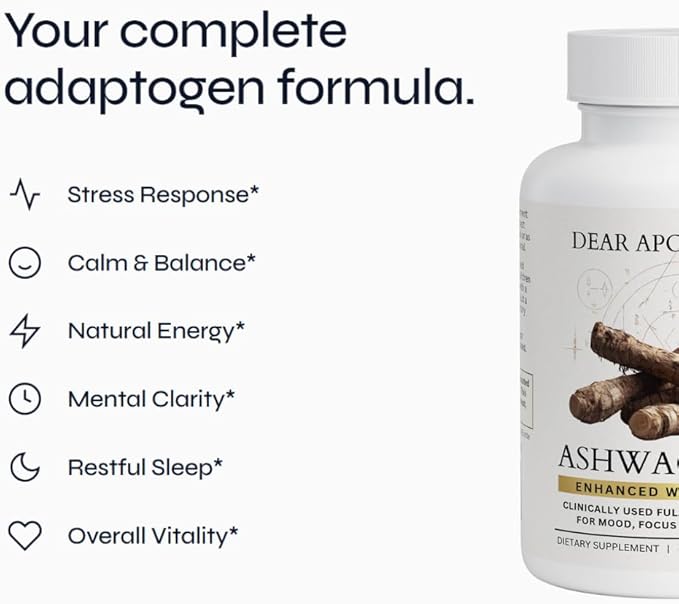 Organic Ashwagandha with BioPerine® | 600mg Root Extract | Black Pepper for Absorption | 60 Vegetarian Capsules | Non-GMO Gluten Free