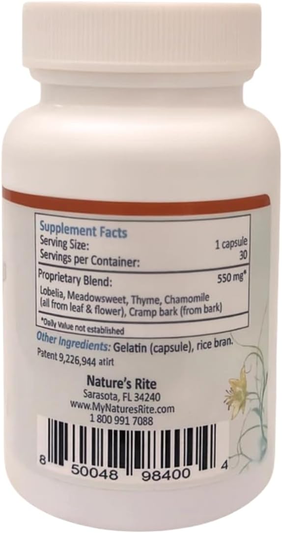 Nature's Rite Sleep Breathing Support - Natural Assistance for Better Sleep Improve Breathing Pattern 30 Capsules All-Natural Herbal Ingredients Made in USA