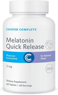 Cooper Complete - Quick Release Melatonin 3 mg - Fast Dissolving Tablet Sleep Support - 60 Day Supply. Pack of 1