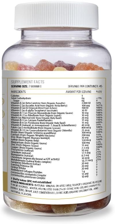 ACTIF Women Age 60+ Gummies with 25+ Advanced Factors CoQ10 and Probiotics - Non GMO Made in USA 90 Count