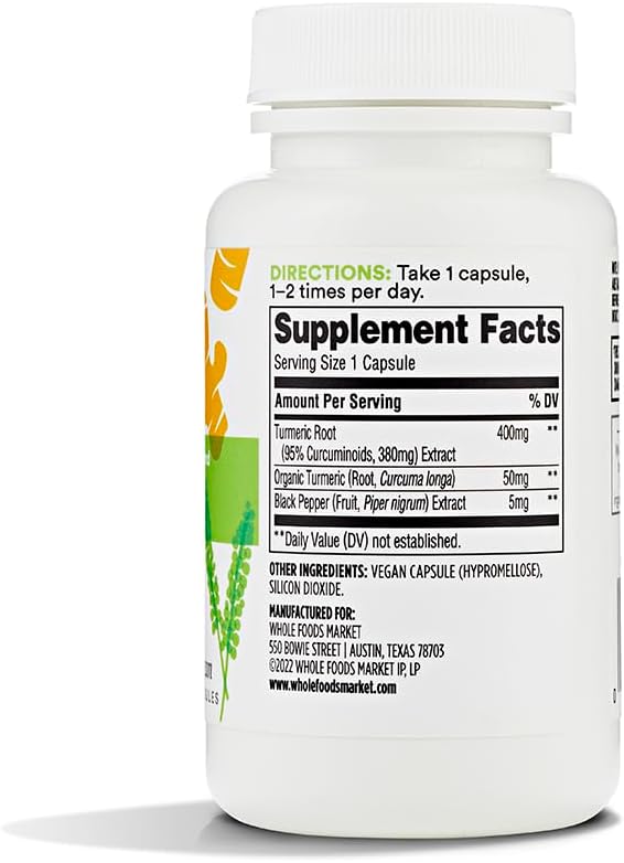 365 By Whole Foods Market Turmeric 60 Count (Pack of 2)