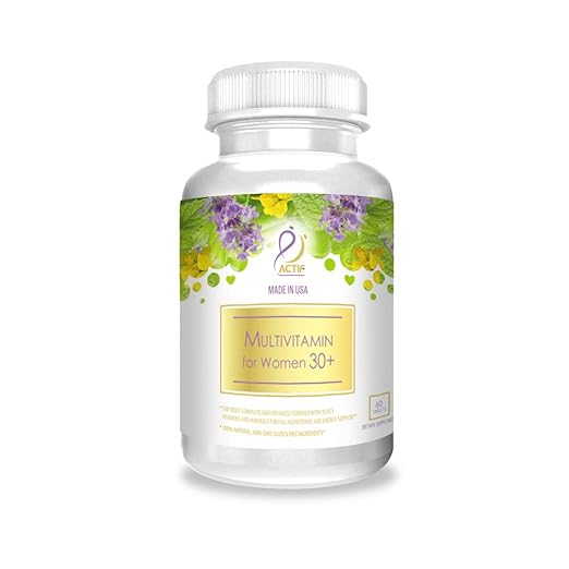 Actif Organic Multivitamin for Women Age 30+ with 30 Organic Vitamins and Organic Herbs Non-GMO Made in USA 2-Month Supply
