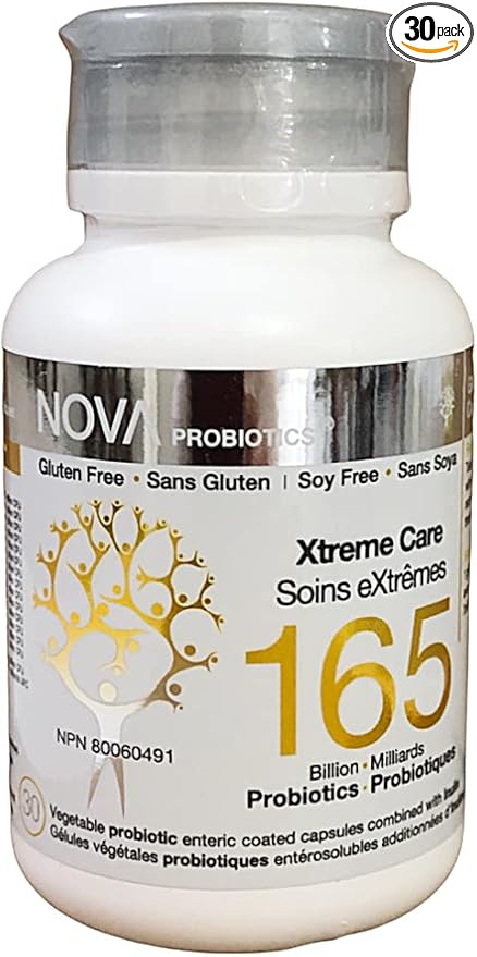NOVA Probiotics Multi-Strain Xtreme Care 165 Billion Probiotics per Capsule-30 VCaps