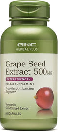 GNC Herbal Plus Grape Seed Extract 500mg Supplement Extra Strength Vegetarian 60 Servings