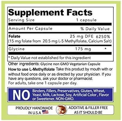 AND GIVE US TODAY OUR DAILY L-Methylfolate 15mg (2 Bottles) - 180 Capsules - Professional Strength Active Methyl Folate - 5-MTHF Supplement - Non GMO Gluten Free No Fillers