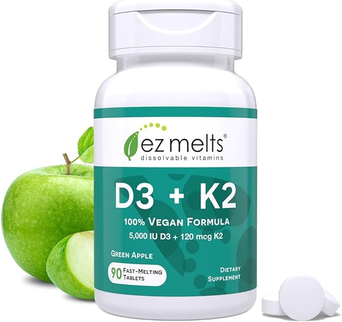 EZ Melts Vitamin D3 K2 and Multivitamin with Iron Sugar Free