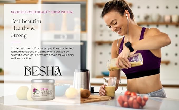 Besha Verisol® Collagen Peptides Made in Germany – 2-Month Supply – Natural Flavor Skin Hair Nail &amp Joint Support