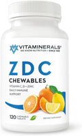 Vitaminerals® 106 Z D C CHEWABLES | Zinc | Vitamin C &amp D | Natural Citrus Flavor | 120 Chewable Tablets