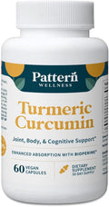 Pattern Wellness Turmeric Curcumin – 95% Curcuminoids with BioPerine® Black Pepper – Supports Joint Cognitive &amp Immune Health – Non-GMO Gluten Free – 60 Capsules