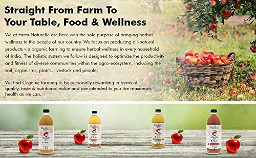 Farm Naturelle Organic Apple Cider Vinegar with Mother and Infused Ginger &amp Turmeric (500 ml) (Glass Bottle)