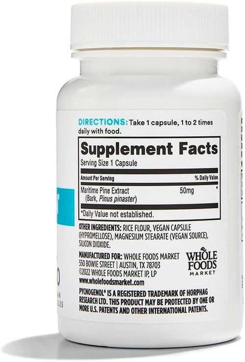 365 by Whole Foods Market Pycnogenol 50Mg 60 Vegetarian Capsules (Pack of 2)