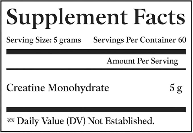 Micronized Creatine Monohydrate Powder – Unflavored No Fillers or Additives – 5g Per Serving – 60 Servings – Muscle Strength &amp Recovery – GMP Certified