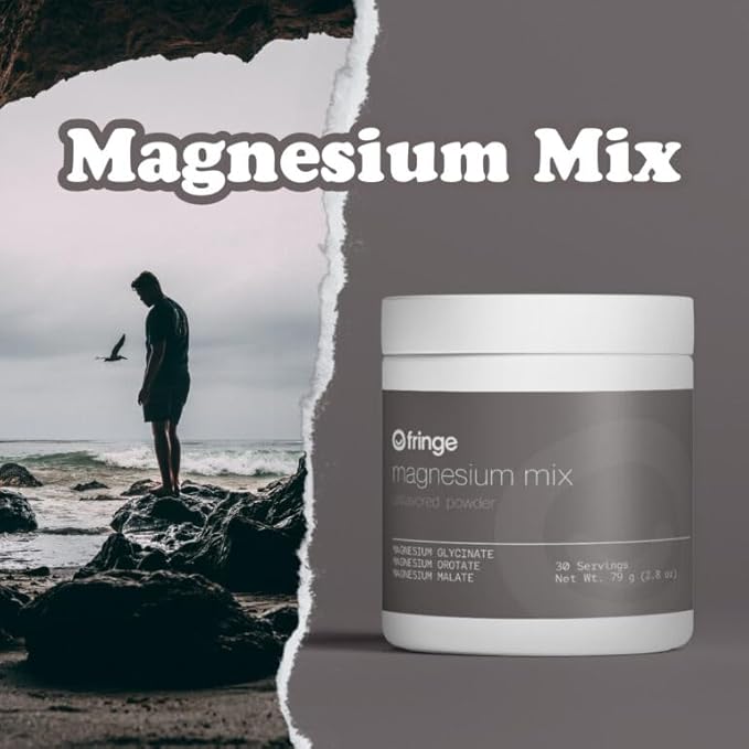 Fringe Triple Magnesium Mix Powder Magnesium Glycinate Orotate &amp Malate Unflavored Clean Formula Mix Into Anything 30 Servings