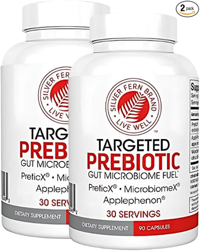 Silver Fern Brand Prebiotic Fiber Supplement – 2 Pack – Non-GMO XOS for Gut Microbiome &amp Digestive Balance – Vegan Capsules (Pack of 2)