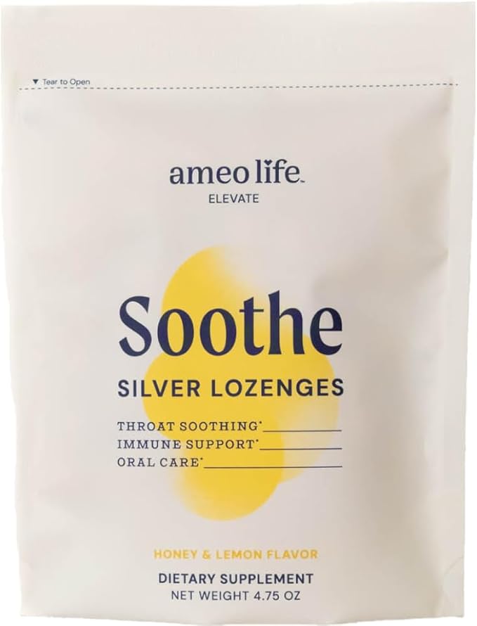Ameo Life Colloidal Silver Liquid Drops 150 mcg with Honey Lemon Flavor - 100 Count Immune Support Supplement Natural Colloidal Silver Cough Drops Alternative - Vegan Gluten-Free &amp Non-GMO