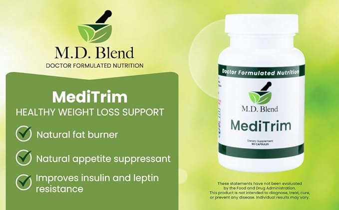 MediTrim Energy Supplements Metabolism Booster Supports Vitality Satiety &amp Physique Goals Smooth System Balance Green Coffee Bean Apple Cider Vinegar Hibiscus 270 Capsules (Pack of 3)