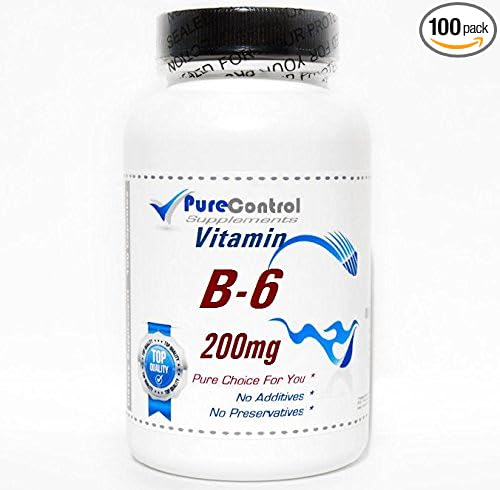 B-6 Vitamin 200mg // 100 Capsules // Pure // by PureControl Supplements