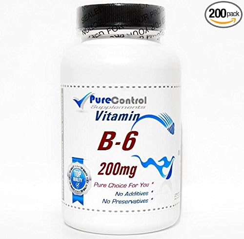 B-6 Vitamin 200mg // 200 Capsules // Pure // by PureControl Supplements