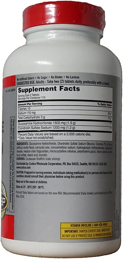 Kirkland Signature Glucosamine &amp Chondroitin 220 Tablets (4 Pack)