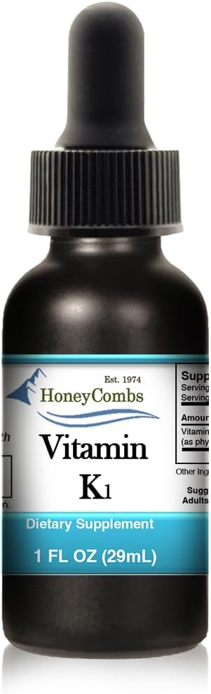 HoneyCombs Liquid Drops 1oz Each Save 10% - Alcohol-Free Oral Vitamin K1 Drops + Vitamin B6 (Pyridoxine) + Vitamin B7 (Biotin)