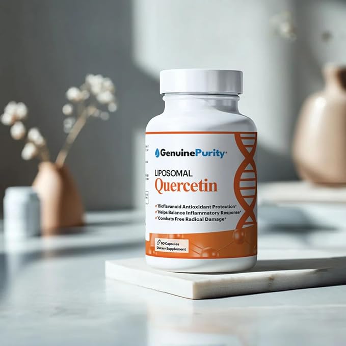 250mg Liposomal Quercetin Supplements - 60 Vegan Capsules to Support Antioxidant Defense Cellular Health &amp Immune System - Quercetin Capsules Perfect for Healthy Aging and Vitality