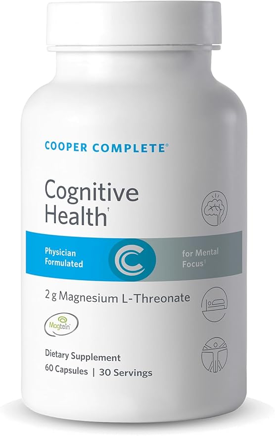 Cooper Complete Magnesium L-Threonate (Magtein®) Brain Supplement – Cognitive &amp Memory Support Mental Clarity – 2 g per Serving 60 Vegetarian Capsules (30 Servings)
