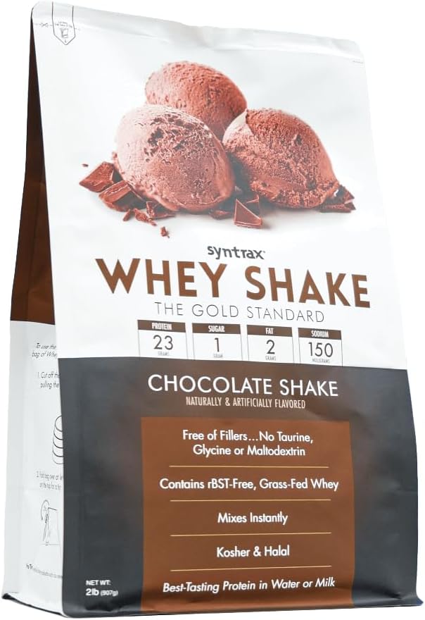Syntrax Nutrition Whey Shake Cold Filtered &amp Undenatured Whey Protein Powder Blend Chocolate Shake 2 lbs
