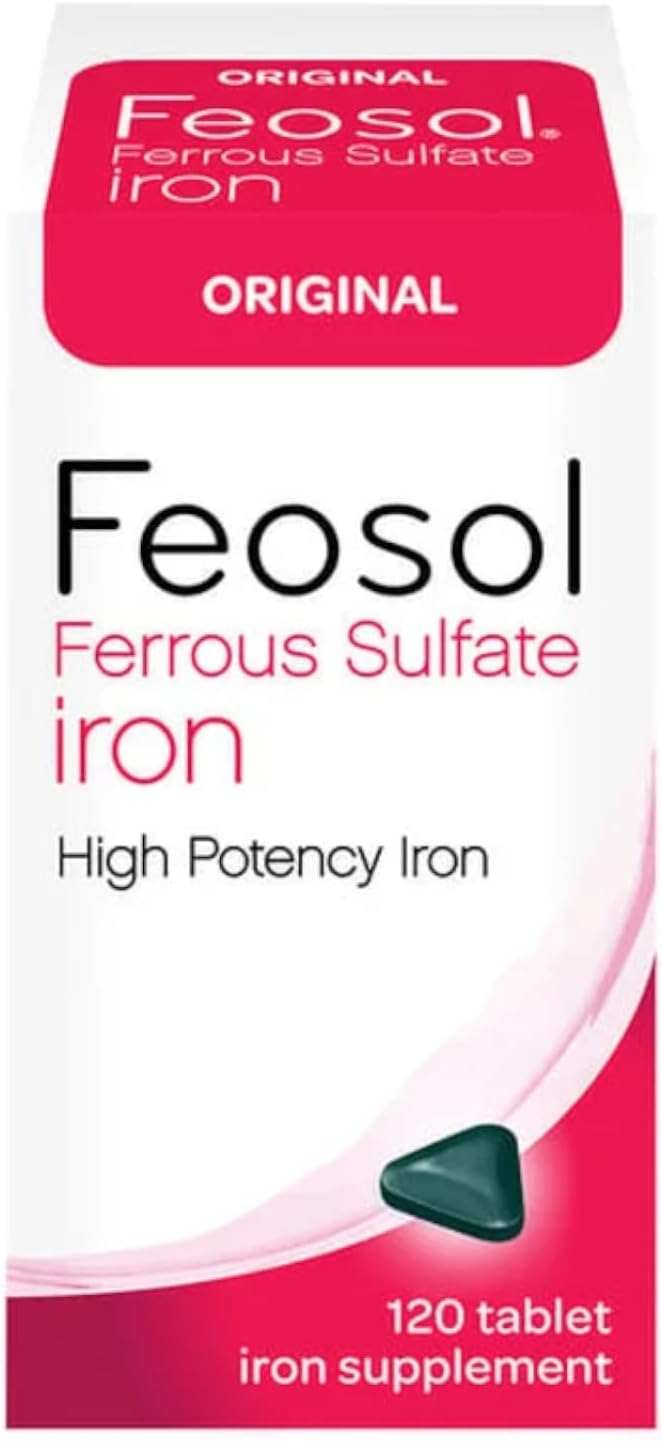 Feosol Ferrous Sulfate Iron Tablets Original - 120 Tablets Pack of 6