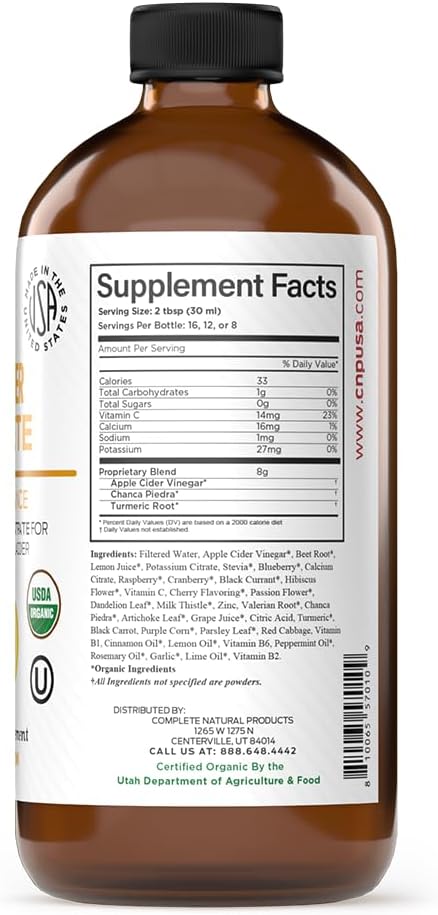 Complete Natural Gallbladder Complete - Liquid Supplement for Gallbladder Support Liver Cleanse and Digestive Health with Apple Cider Vinegar Turmeric Beet Digestive Enzymes Milk Thistle - 12oz
