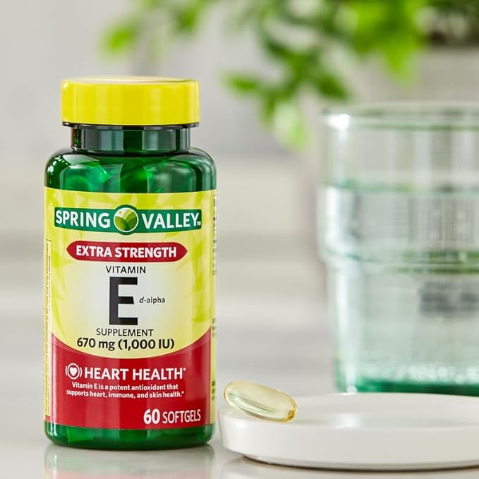 Extra Strength Vitamin E D-Alpha Softgels 670 mg (1000 IU) 60 Count