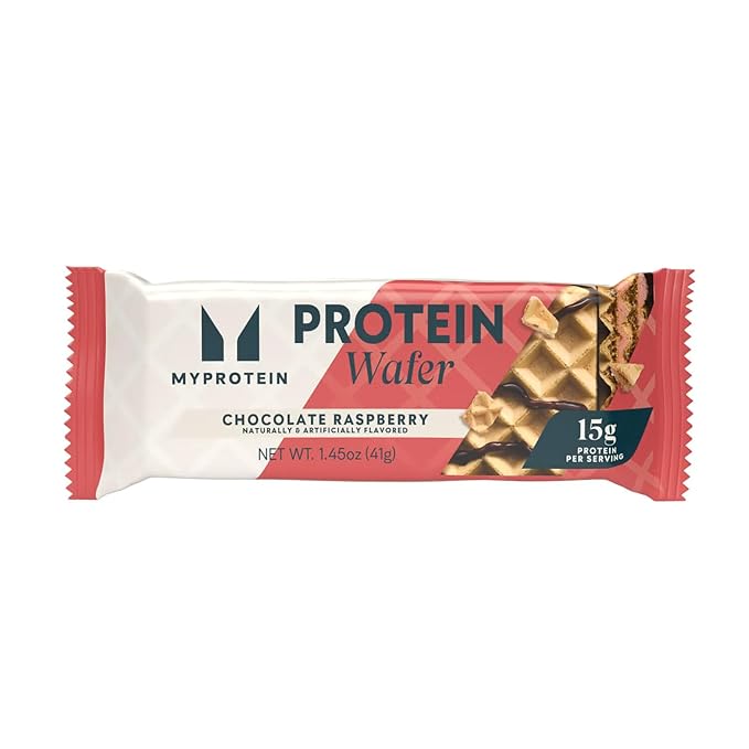 Myprotein Protein Bars Crispy Protein Wafers 15g High Protein Snacks Box of 10 Chocolate Raspberry Wafers Packs Milk &amp Whey Protein Isolate Light &amp Crunchy