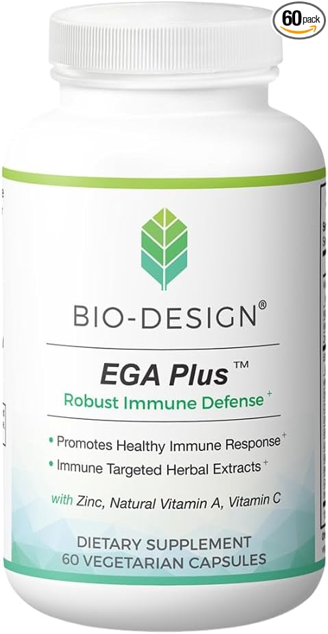EGA Plus - Robust Immune Support with Zinc Natural Vitamin A &amp Vitamin C (60 Capsules)