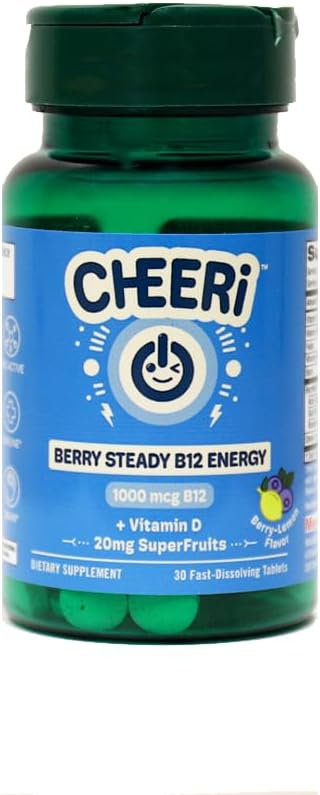 Berry B12 Energy Melt Natural Energy Boost Supplement Keto Friendly 1 Melt Daily