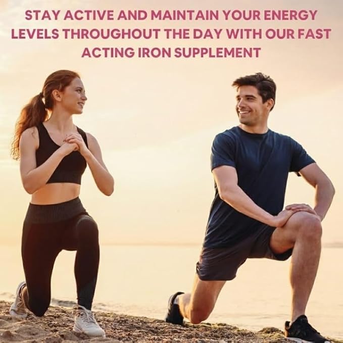 Iron + Vitamin C + Folic Acid Supplement | Fast Acting – Pack of 100 Tablets